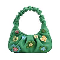 PU Leather Pleat & Easy Matching Handbag floral PC