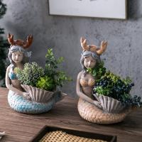 Resin Creative Flower Pot for home decoration PC