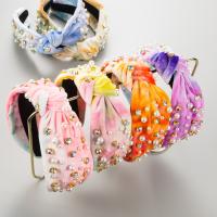Tuch & Kunststoffperle & Strass Haarband, mehr Farben zur Auswahl,  Stück