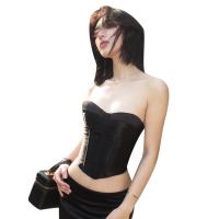 Polyester Waist-controlled & Slim & High Waist Tube Top midriff-baring & slimming & backless & off shoulder patchwork Solid PC