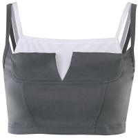 Polyester Slim & High Waist Camisole midriff-baring & slimming & fake two piece patchwork Solid PC