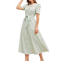 Spitze & Polyester Einteiliges Kleid, Gedruckt, Plaid,  Stück