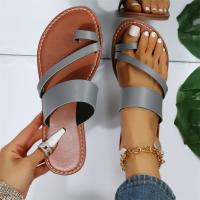 PU Leather Women Sandals hardwearing Solid Pair