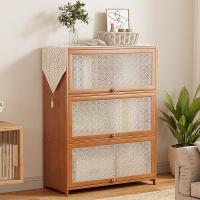 Medium Density Fiberboard & Moso Bamboo & Acrylic Kitchen Storage Cabinet for storage & dustproof PC
