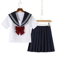 Polyester Slim Women Sailor Suit  patchwork Navy Blue PC