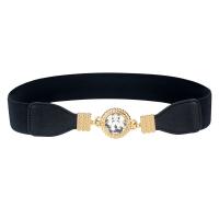 Zinc Alloy & Nylon & Polyester Easy Matching Fashion Belt flexible & with rhinestone gold color plated Solid PC