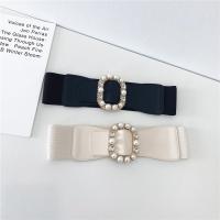 Cuero de la PU & Perla de plástico & Aleación de zinc & Nylon & Poliéster Cinturón de moda, chapado en oro, Sólido, más colores para elegir,  trozo