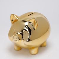 Ceramics Money Bank for home decoration handmade Solid gold PC