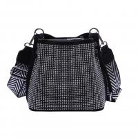 PU Leather Easy Matching & Bucket Bag Shoulder Bag with rhinestone PC