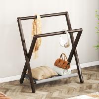 Moso Bamboo & Linen foldable Clothes Hanging Rack PC