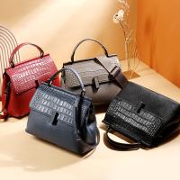 Cowhide Handbag soft surface & attached with hanging strap crocodile grain PC