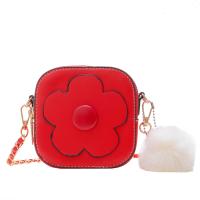 PU Leather Easy Matching Crossbody Bag Cute & Mini & with fur ball floral PC