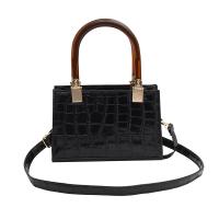 PU Leather Easy Matching Handbag lacquer finish & attached with hanging strap Stone Grain PC