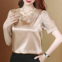 Spandex Vrouwen short sleeve blouses Haak verschillende kleur en patroon naar keuze meer kleuren naar keuze stuk