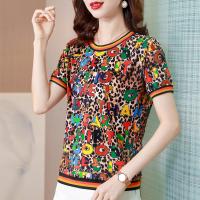 Polyester Women Short Sleeve T-Shirts flexible & loose & breathable printed PC