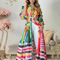 Polyester Waist-controlled & long style Women Long Cardigan printed Others multi-colored PC