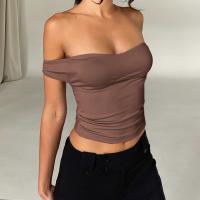 Polyester Slim Tube Top midriff-baring & off shoulder Solid PC