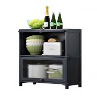Medium Density Fiberboard & Moso Bamboo & Acrylic Kitchen Storage Cabinet for storage & dustproof gray PC