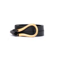 PU Leather & Zinc Alloy Concise & Easy Matching Fashion Belt gold color plated Solid PC