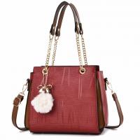 PU Leather Shoulder Bag with hanging ornament & attached with hanging strap PC