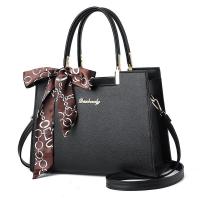 PU Leather with silk scarf Handbag attached with hanging strap PC
