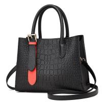 PU Leather Handbag embossing & attached with hanging strap crocodile grain PC