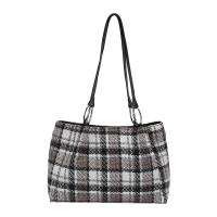 Plaid Fabric Easy Matching Shoulder Bag large capacity & soft surface striped PC