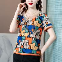 Polyester Women Short Sleeve T-Shirts & sweat absorption & loose & breathable printed PC