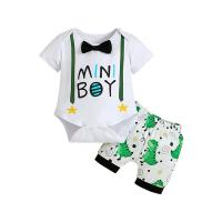 Polyester Baby Clothes & two piece & loose Pants & top printed letter Set