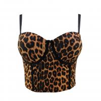 Polyester & Cotton Shapewear Camisole midriff-baring printed leopard brown PC