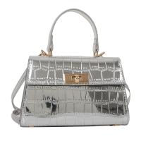 PU Leather Box Bag Handbag attached with hanging strap Stone Grain PC