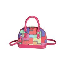 PU Leather Patchwork Bag & Shell Shape Handbag attached with hanging strap PC