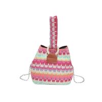 Straw Bucket Bag Handbag attached with hanging strap PC