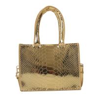 PU Leather Box Bag Handbag attached with hanging strap crocodile grain PC