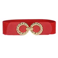 PU Leather & Zinc Alloy & Nylon & Polyester Easy Matching Fashion Belt flexible gold color plated Solid PC