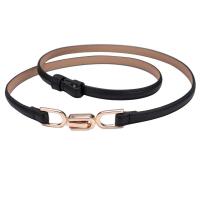 PU Leather & Zinc Alloy Easy Matching & Vintage Fashion Belt flexible length gold color plated Solid PC