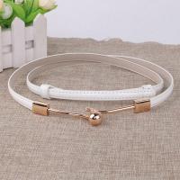 PU Leather & Zinc Alloy Concise & Easy Matching Fashion Belt flexible length & with rhinestone gold color plated PC