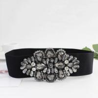 Crystal Glass & Nylon & Polyester Concise & Easy Matching Fashion Belt flexible & with rhinestone floral PC