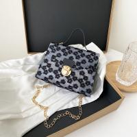 PU Leather Handbag with chain & embroidered shivering PC