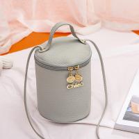 PU Leather Bucket Bag Handbag attached with hanging strap Lichee Grain PC