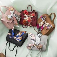 PU Leather with silk scarf Handbag soft surface & attached with hanging strap PC