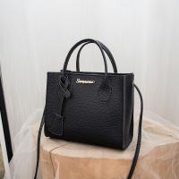 PU Leather Box Bag Handbag attached with hanging strap Lichee Grain PC