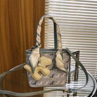 PU Leather with silk scarf & Tote Bag Handbag attached with hanging strap PC