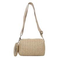 Straw & PU Leather With Coin Purse & Easy Matching Crossbody Bag PC