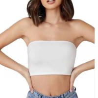 Milk Fiber Tube Top midriff-baring & backless plain dyed Solid PC