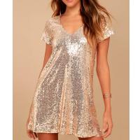 Spandex & Polyester A-line One-piece Dress & above knee Sequin embroidered PC
