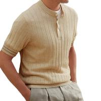 Acrylic Slim Polo Shirt knitted Solid PC