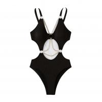 Polyester Monokini & padded Solid black PC