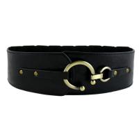 PU Leather & Zinc Alloy Easy Matching Fashion Belt flexible gold color plated crocodile grain PC