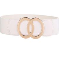 PU Leather & Zinc Alloy & Nylon & Polyester Easy Matching Fashion Belt flexible gold color plated Solid PC